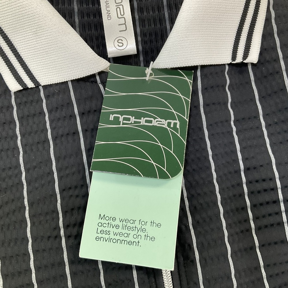 Inphorm Women Black/White Stripe Tennis Golf Pickle Ball Textured Sz S Sport 552 - Picture 9 of 12